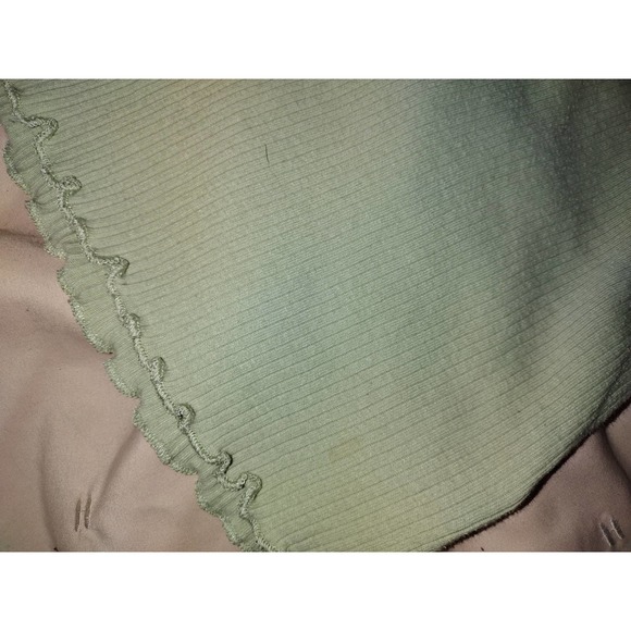 Y2K Lettuce leaf hem ribbed knit top shirt size XXL - Picture 2 of 2